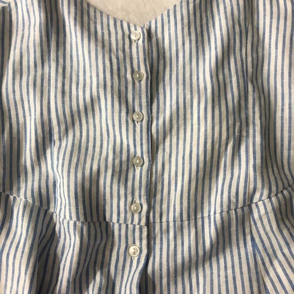 Hope & Henry blue & white striped button jumpsuits Size 8 - Picture 3 of 10